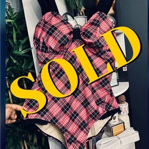 Torrid Pink Plaid One-Piece Swimsuit